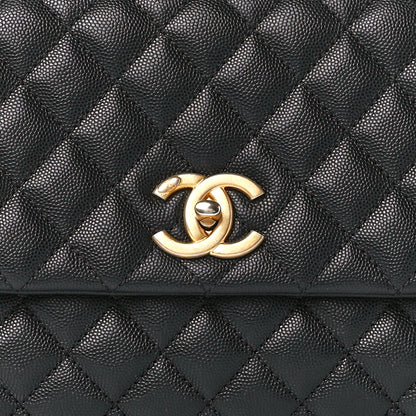 Chanel Caviar Quilted Small Coco Handle Flap Black 9 of 13