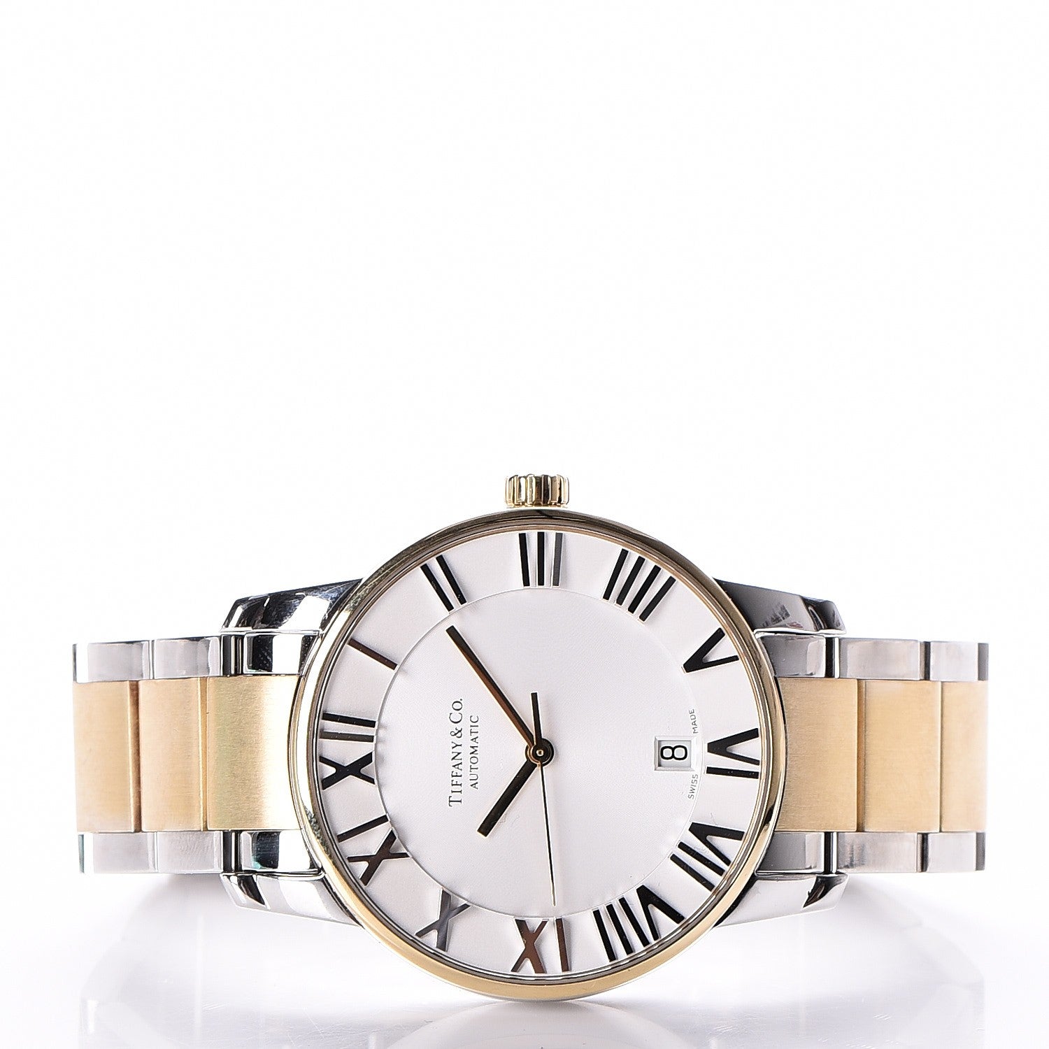 Tiffany Stainless Steel 18K Yellow Gold 37mm Atlas 3-Hand Automatic Watch 3 of 7