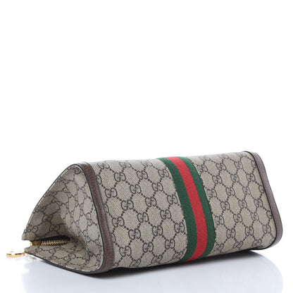 Gucci GG Supreme Monogram Web Large Ophidia Cosmetic Case Beige New Acero 4 of 8