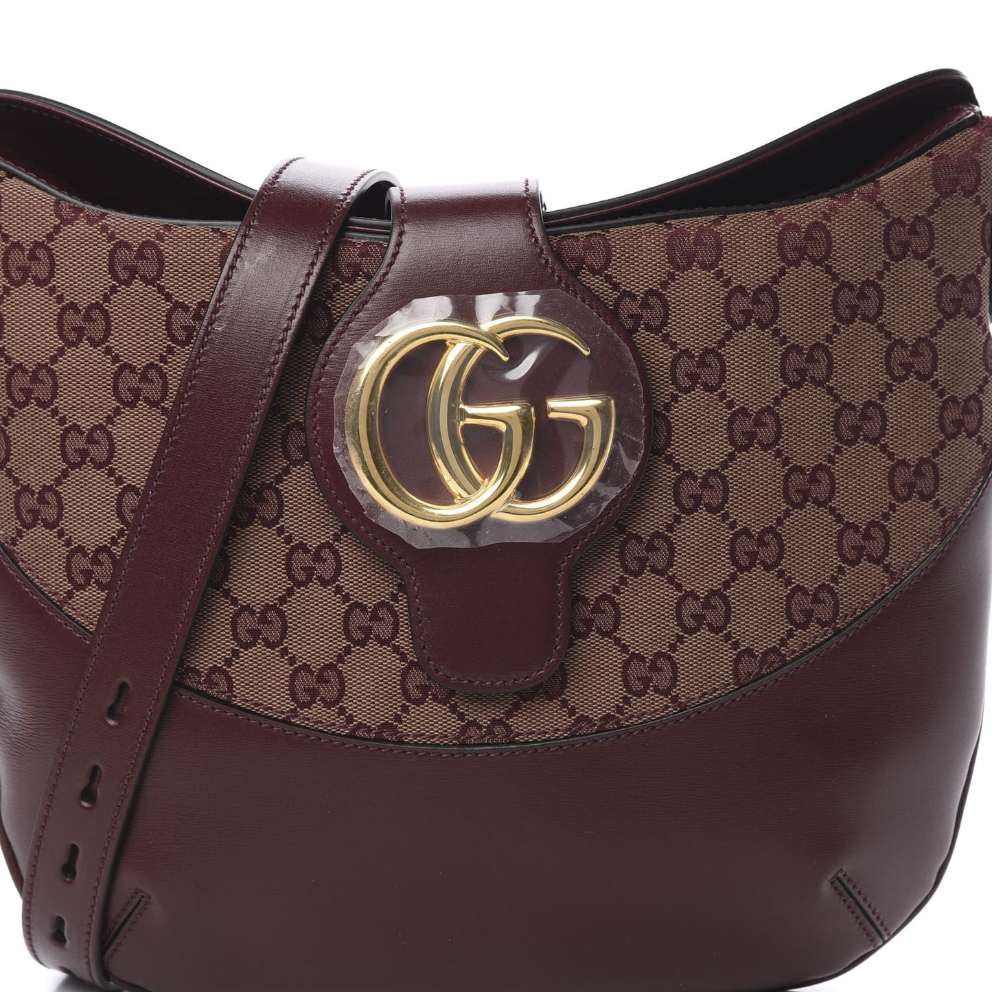 GG Monogram Calfskin Medium Arli Shoulder Bag Sahara Rubino Chardonnay