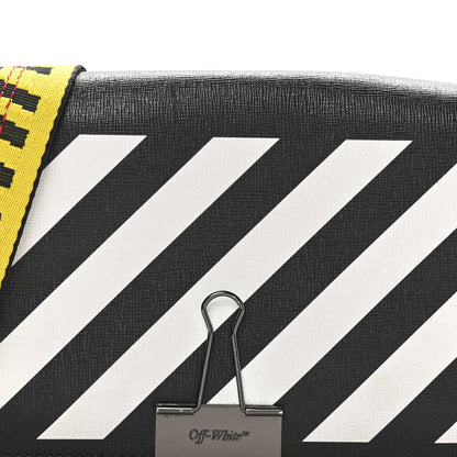 Off-White Saffiano Striped Mini Diag Binder Clip Bag Black White Yellow 7 of 11