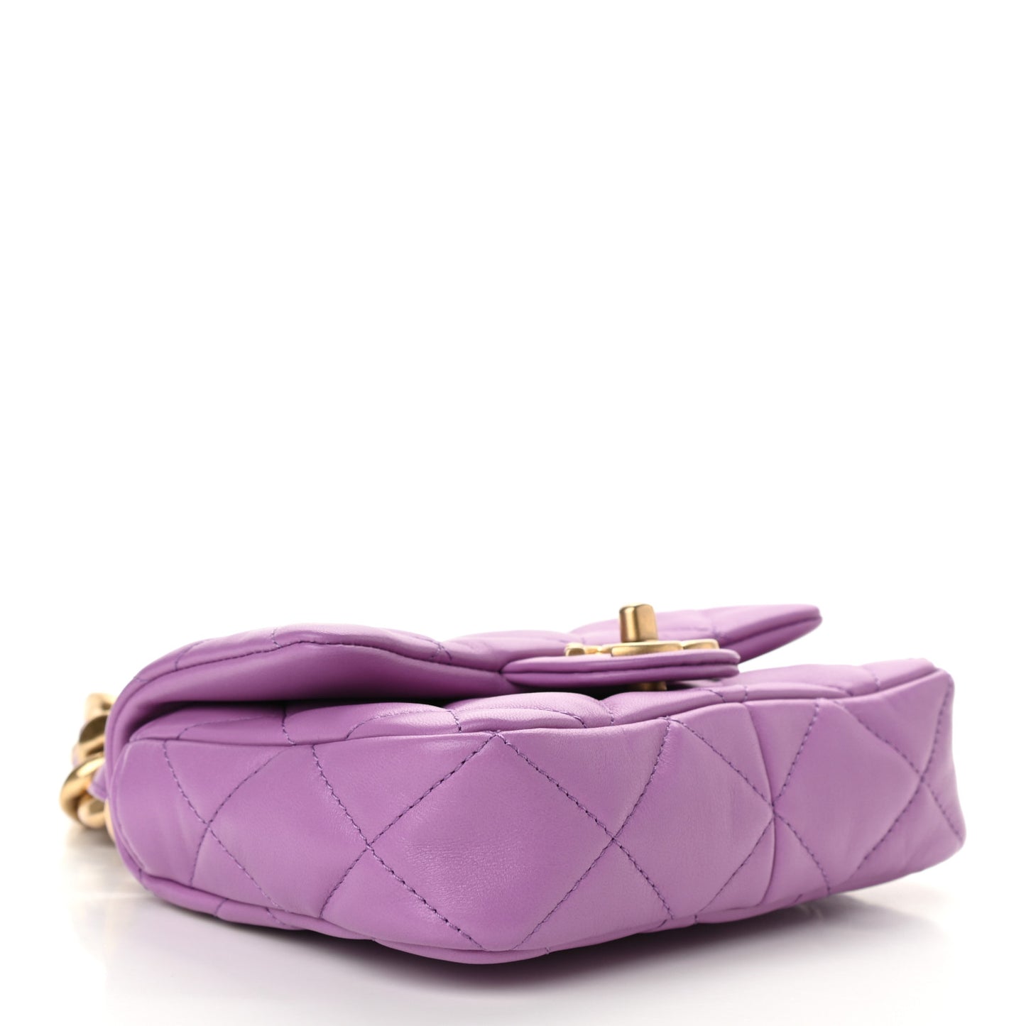 Lambskin Quilted Mini Funky Town Flap Purple