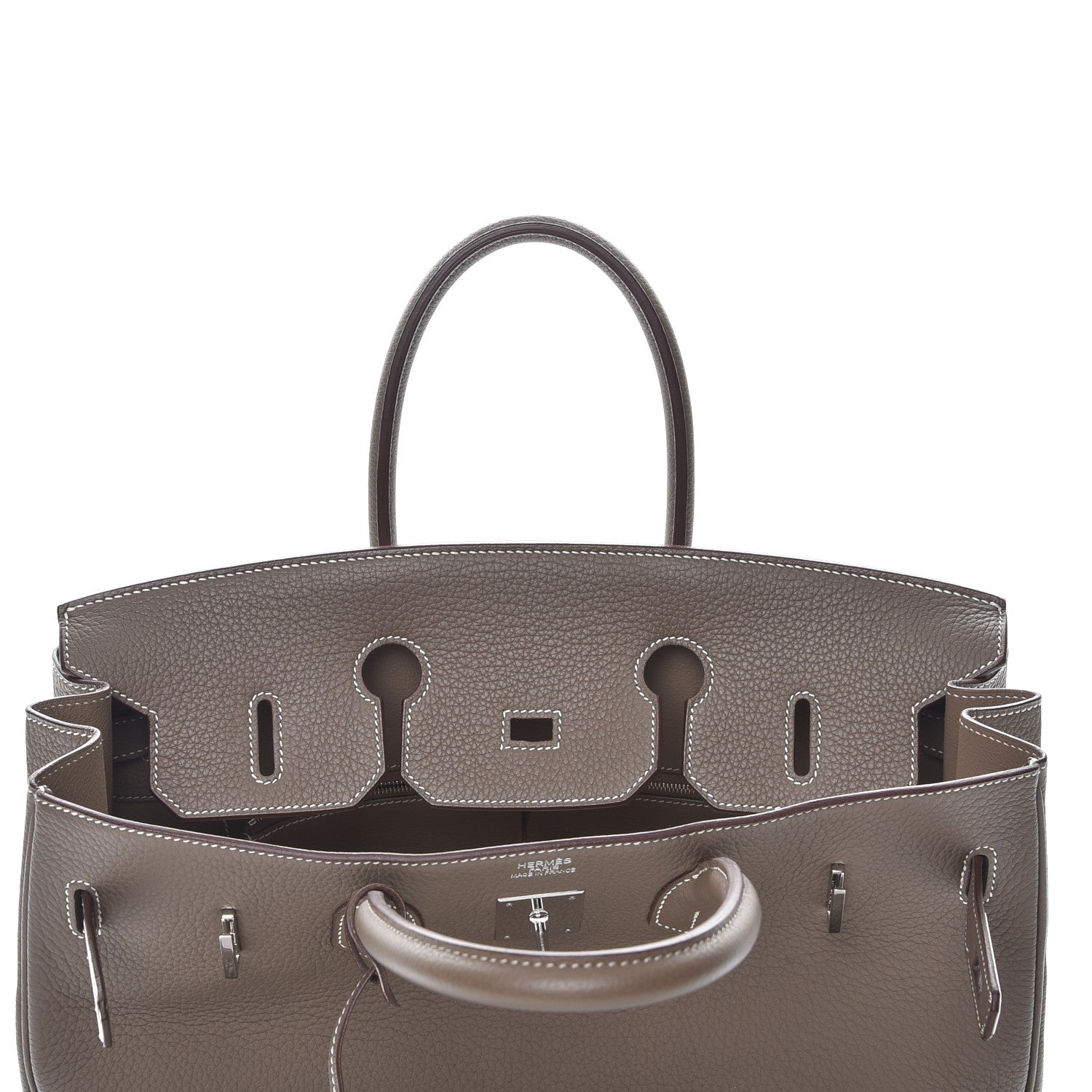 Hermes Taurillon Clemence Birkin 35 Etoupe 24 of 30