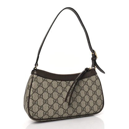 Gucci GG Supreme Monogram Textured Dollar Calfskin Small Ophidia Hobo Beige Ebony New Acero 3 of 9