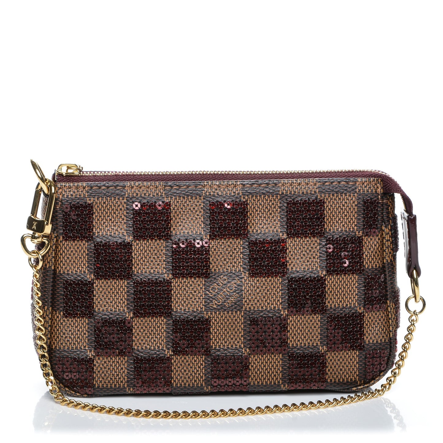 Damier Paillettes Mini Pochette Accessories Red