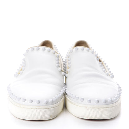 Christian Louboutin Calfskin Mens Spikes Pik Boat Flat 40.5 White 2 of 8