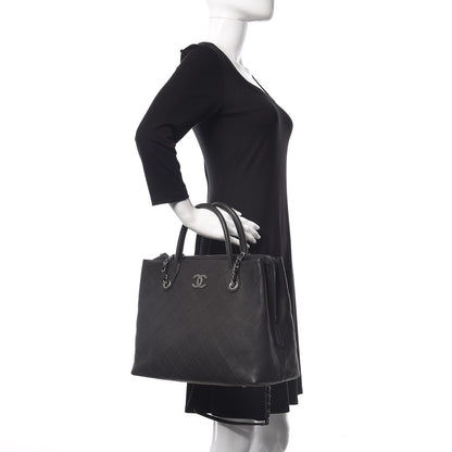 Chanel Grained Vegetal Calfskin Urban Shopping Tote Black 3 of 10