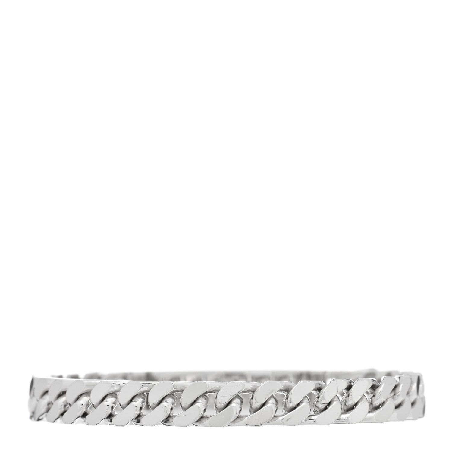 Hermes 18K White Gold Diamond TPM Kelly Gourmette Bracelet SH 2 of 4