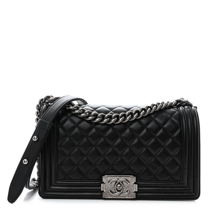 Chanel Lambskin Quilted Medium Boy Flap Black 1 of 10