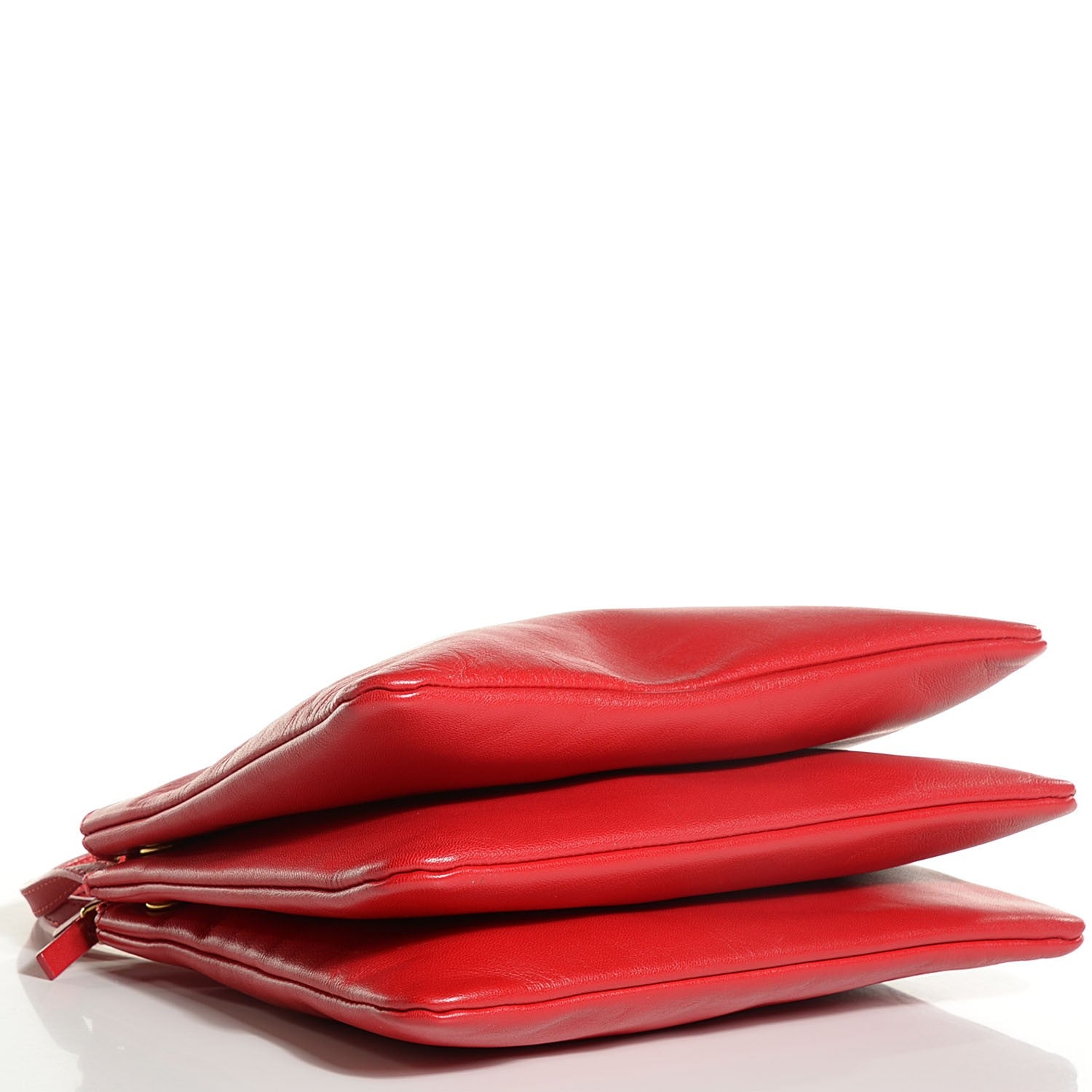 Celine Lambskin Large Trio Crossbody Bag Vermillion 4 of 8