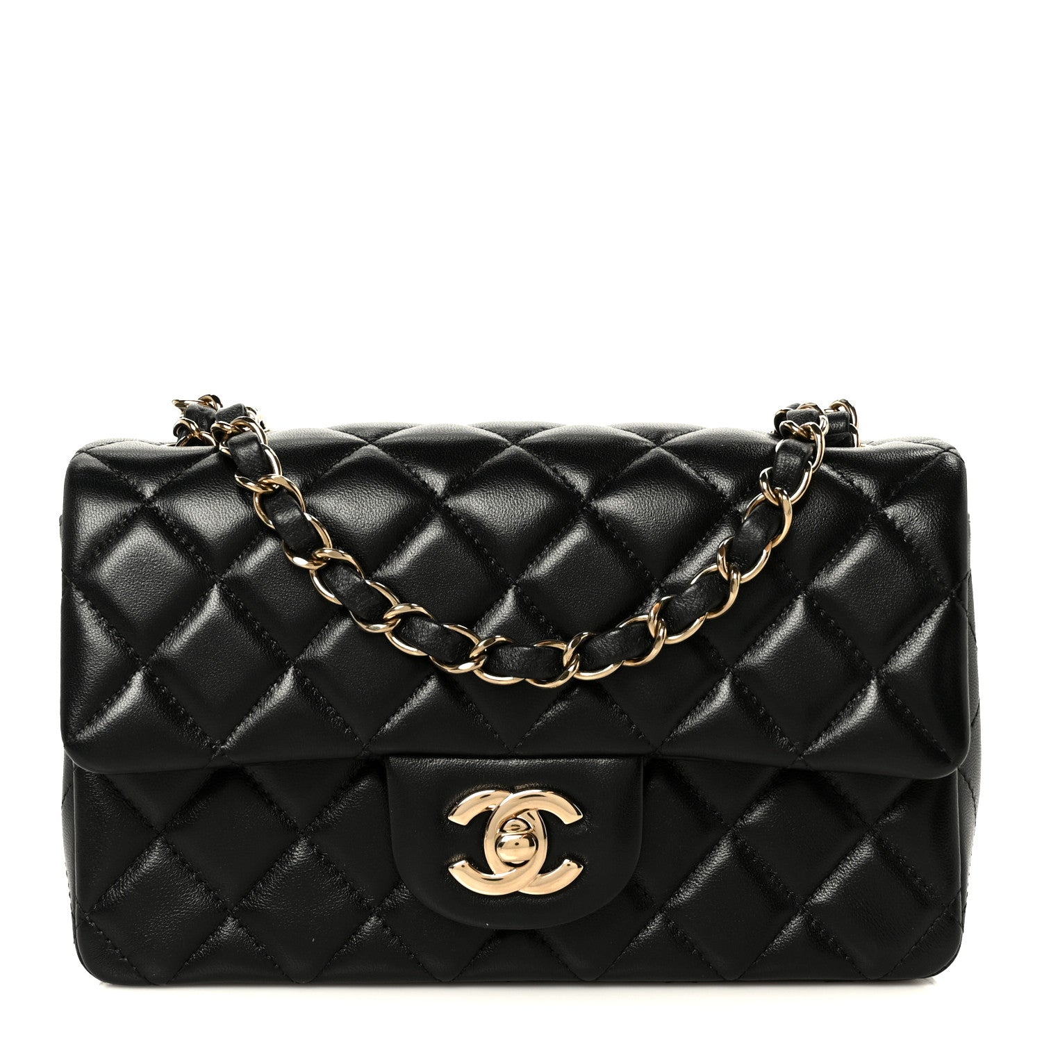 Chanel Lambskin Quilted Mini Rectangular Flap Black 1 of 11