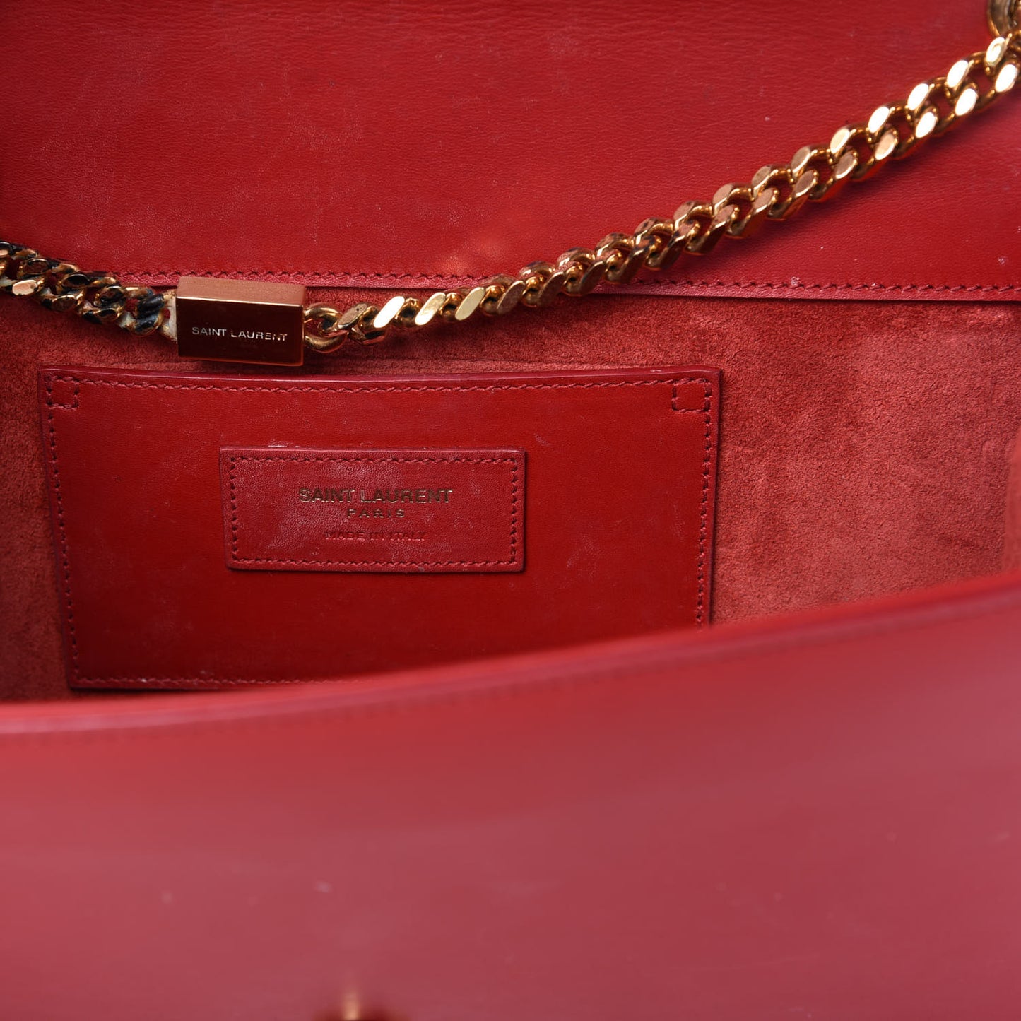 Smooth Calfskin Medium Classic Monogram Kate Tassel Satchel Lipstick Red