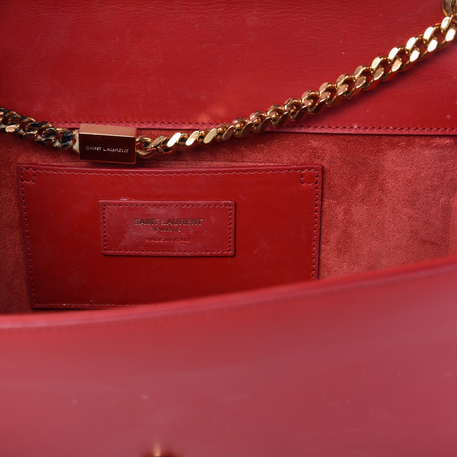 Saint Laurent Smooth Calfskin Medium Classic Monogram Kate Tassel Satchel Lipstick Red 8 of 9