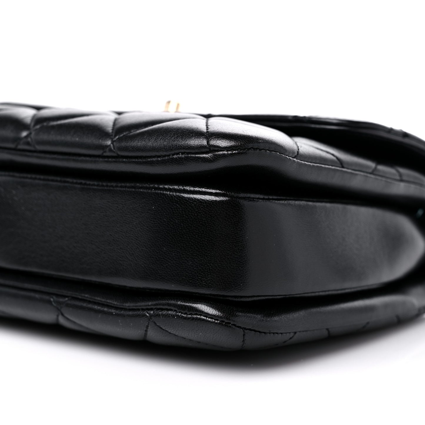 Lambskin Quilted Small Trendy CC Dual Handle Flap Bag Black