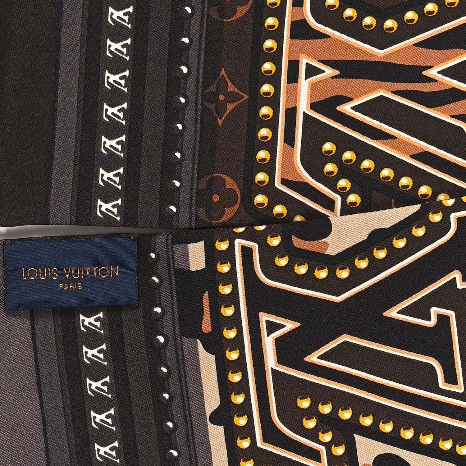 Louis Vuitton Silk Monogram LV World Bandeau Brown 3 of 3