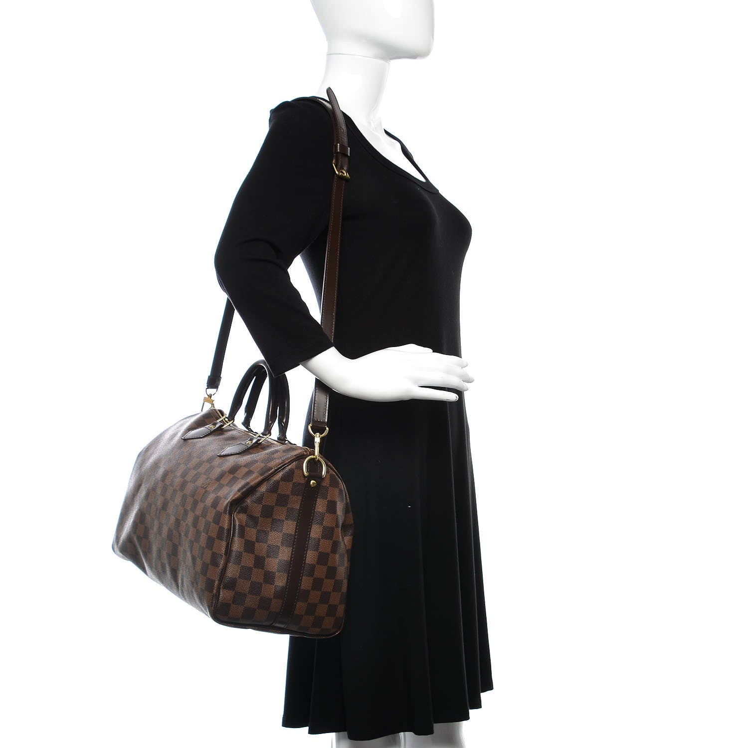 Louis Vuitton Damier Ebene Speedy Bandouliere 35 2 of 7