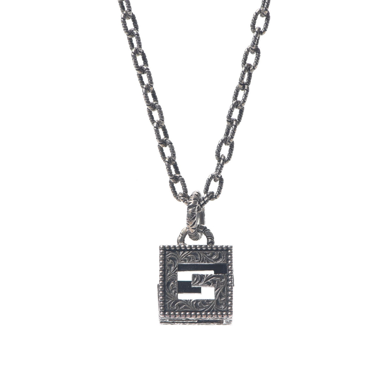 Sterling Silver G-Cube Pendant Necklace