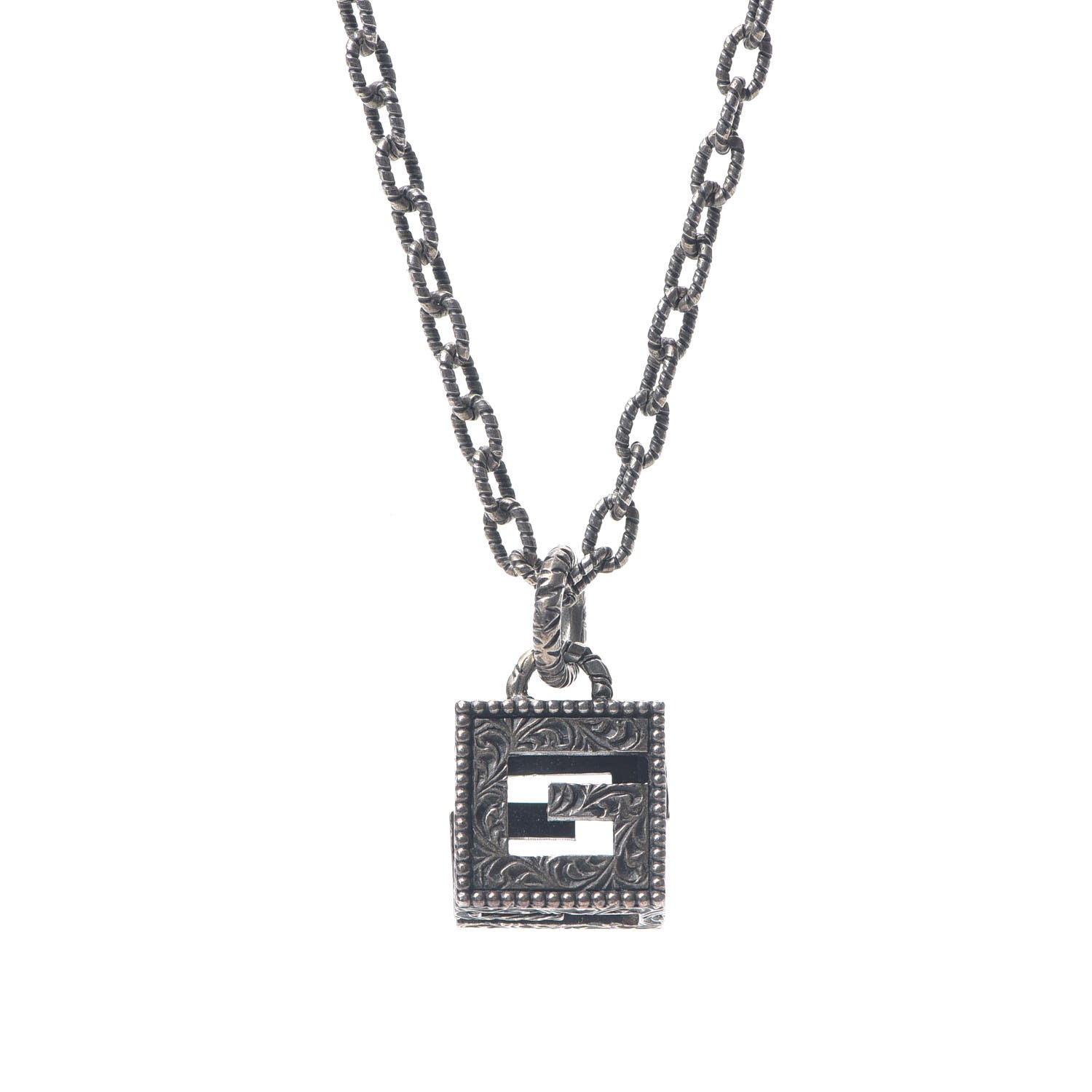 Gucci Sterling Silver G-Cube Pendant Necklace 3 of 6