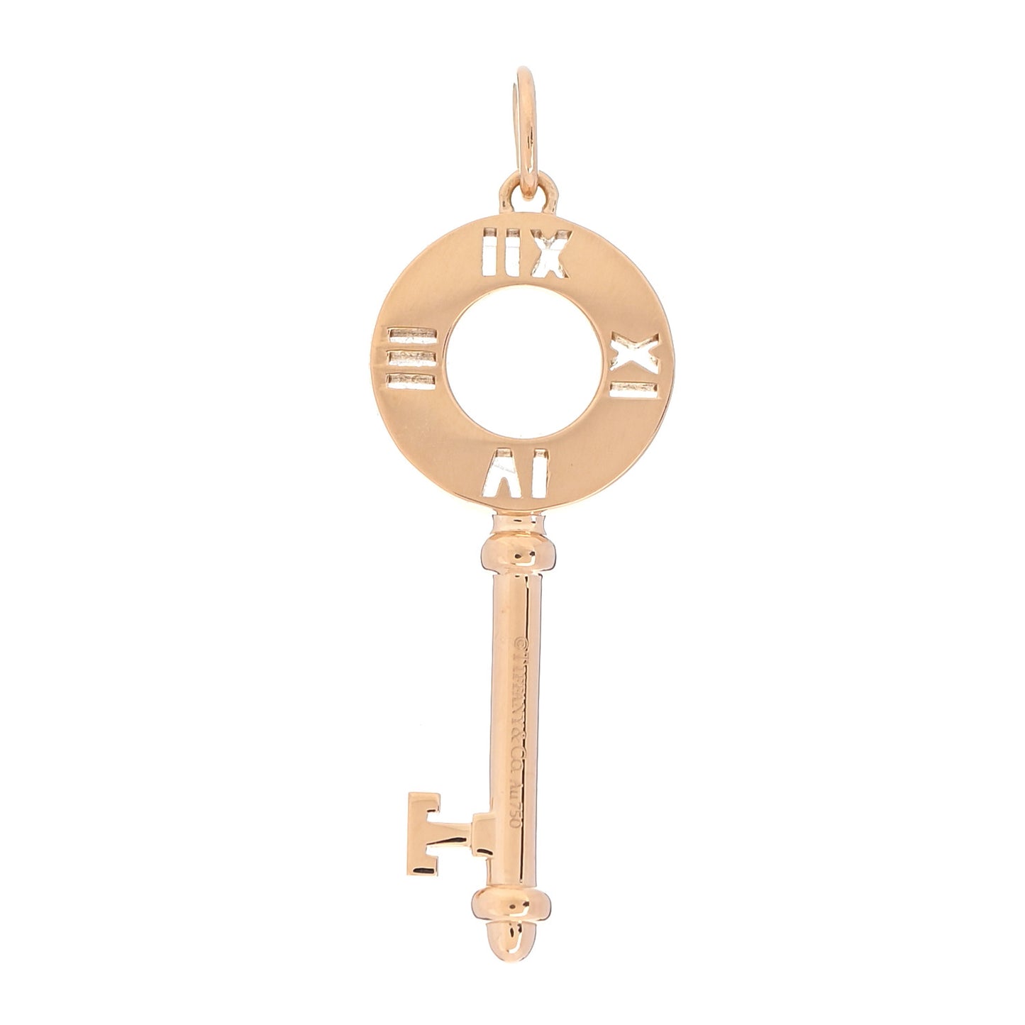 18K Yellow Gold Diamond Atlas Pierced Key Pendant
