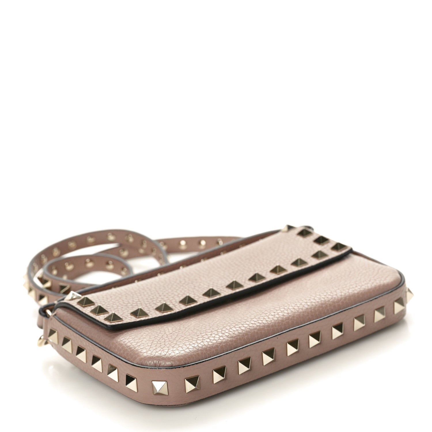 Valentino Garavani Grainy Calfskin Rockstud Crossbody Pouch Poudre 4 of 9