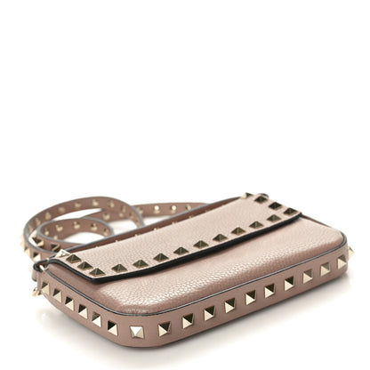 Valentino Garavani Grainy Calfskin Rockstud Crossbody Pouch Poudre 4 of 9