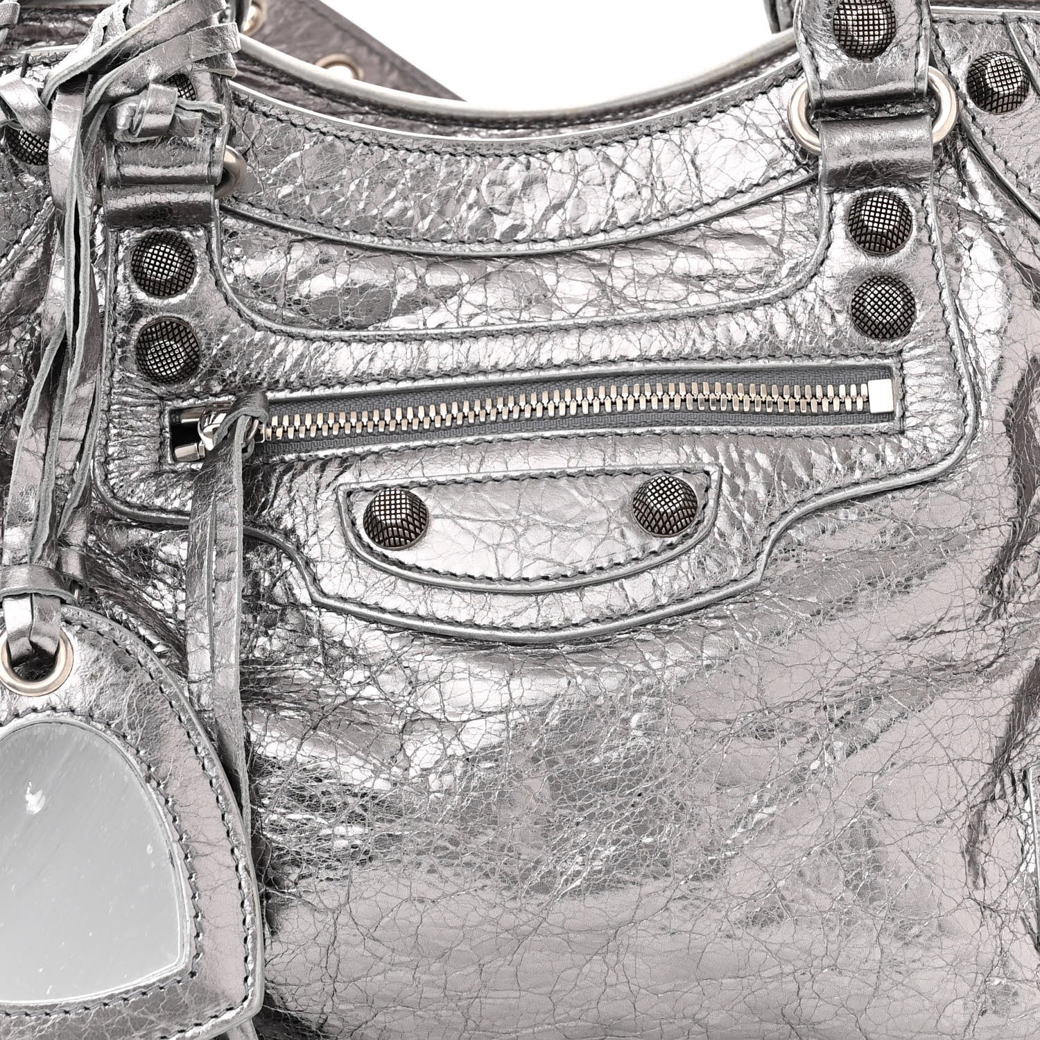 Balenciaga Metallic Agneau Arena Neo Cagole City Silver 8 of 11