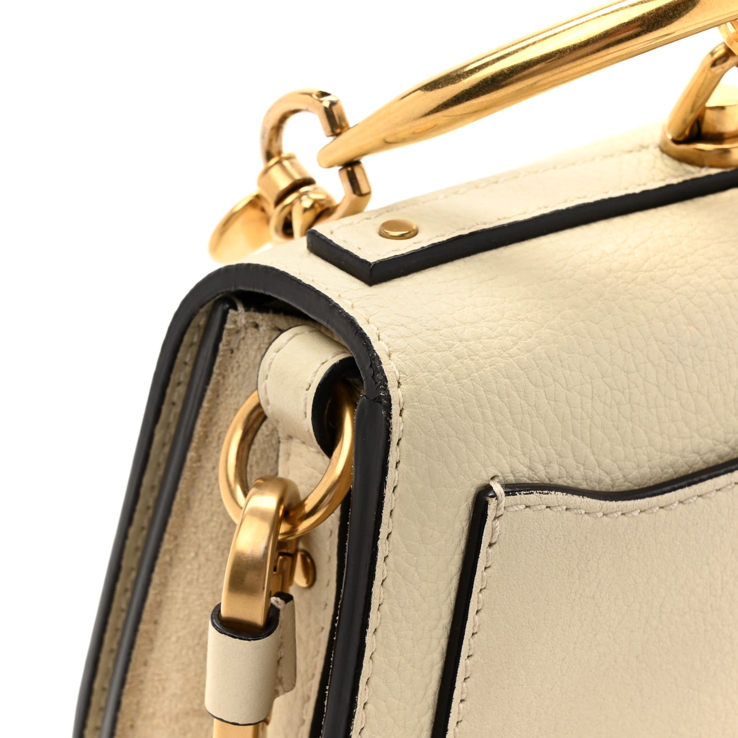 Calfskin Suede Small Nile Bracelet Bag Off White