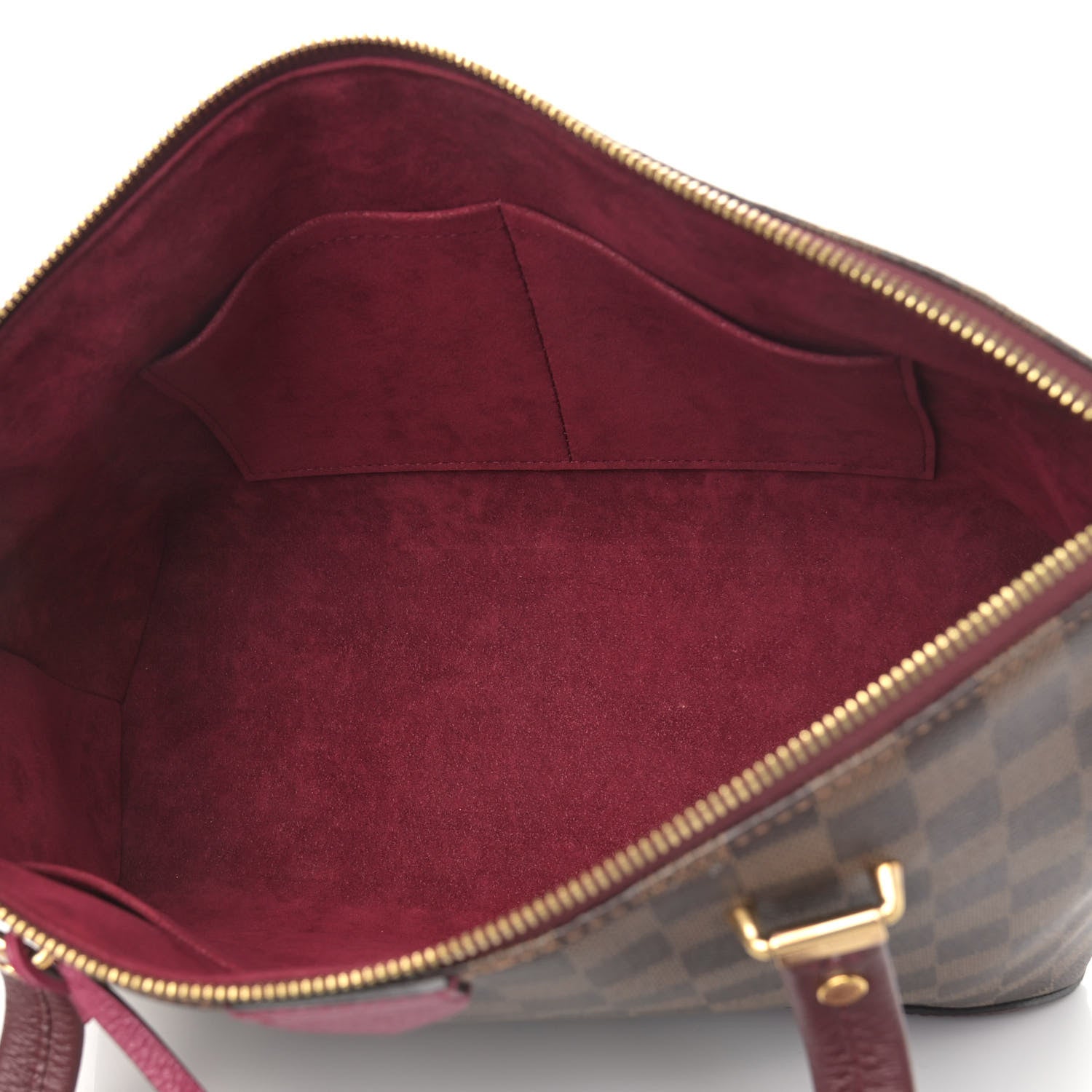 Louis Vuitton Damier Ebene Cuir Taurillon Hyde Park Fuchsia 5 of 16