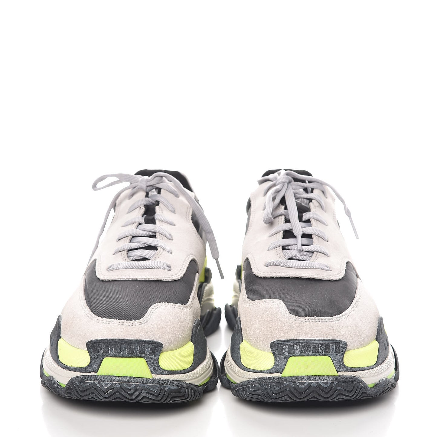 Nylon Suede Mens Triple S 2.0 Sneakers 43 Gris Black Jaune Fluo
