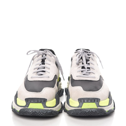 Balenciaga Nylon Suede Mens Triple S 2.0 Sneakers 43 Gris Black Jaune Fluo 2 of 11
