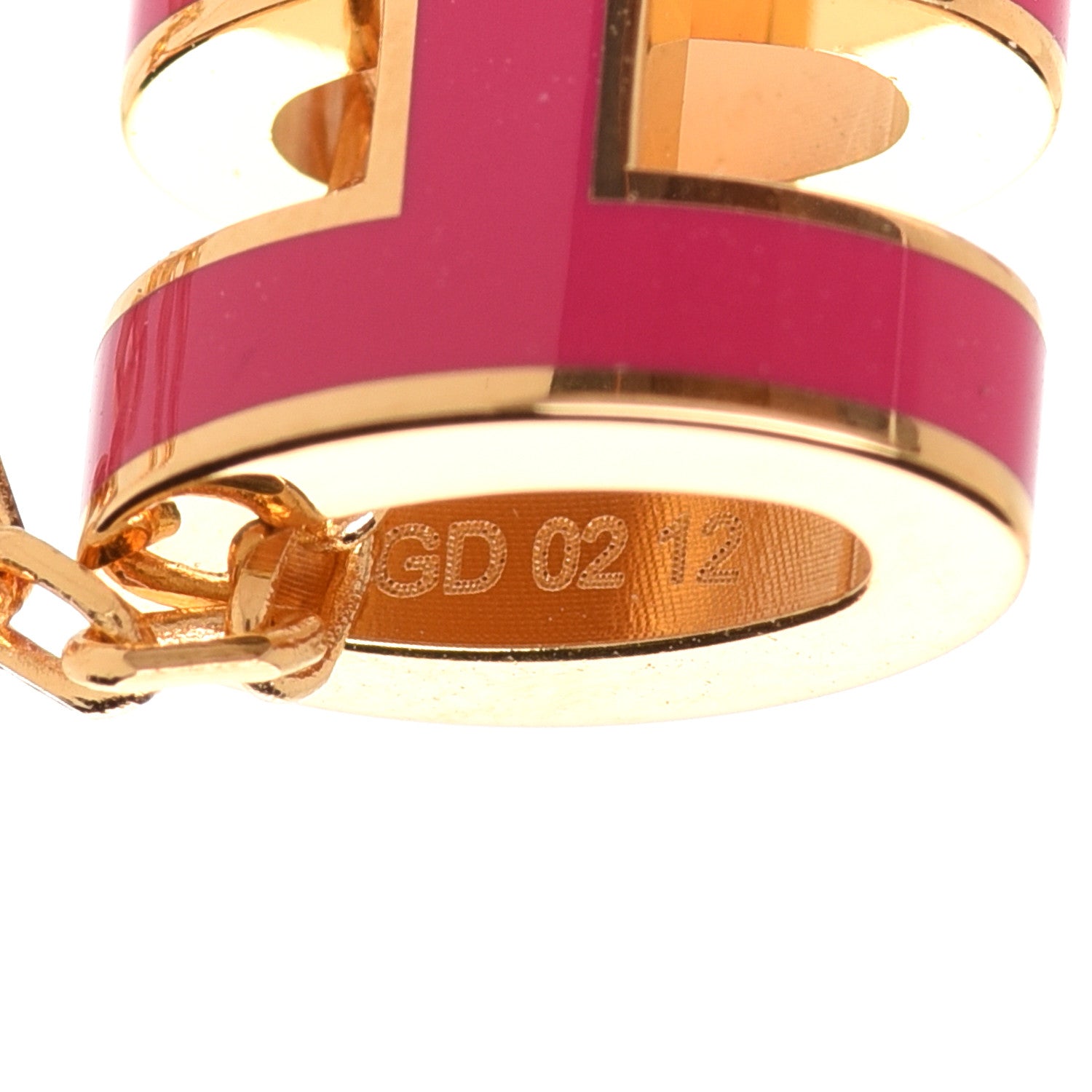 Hermes Lacquered Gold Mini Pop H Pendant Necklace Rose Extreme 7 of 8