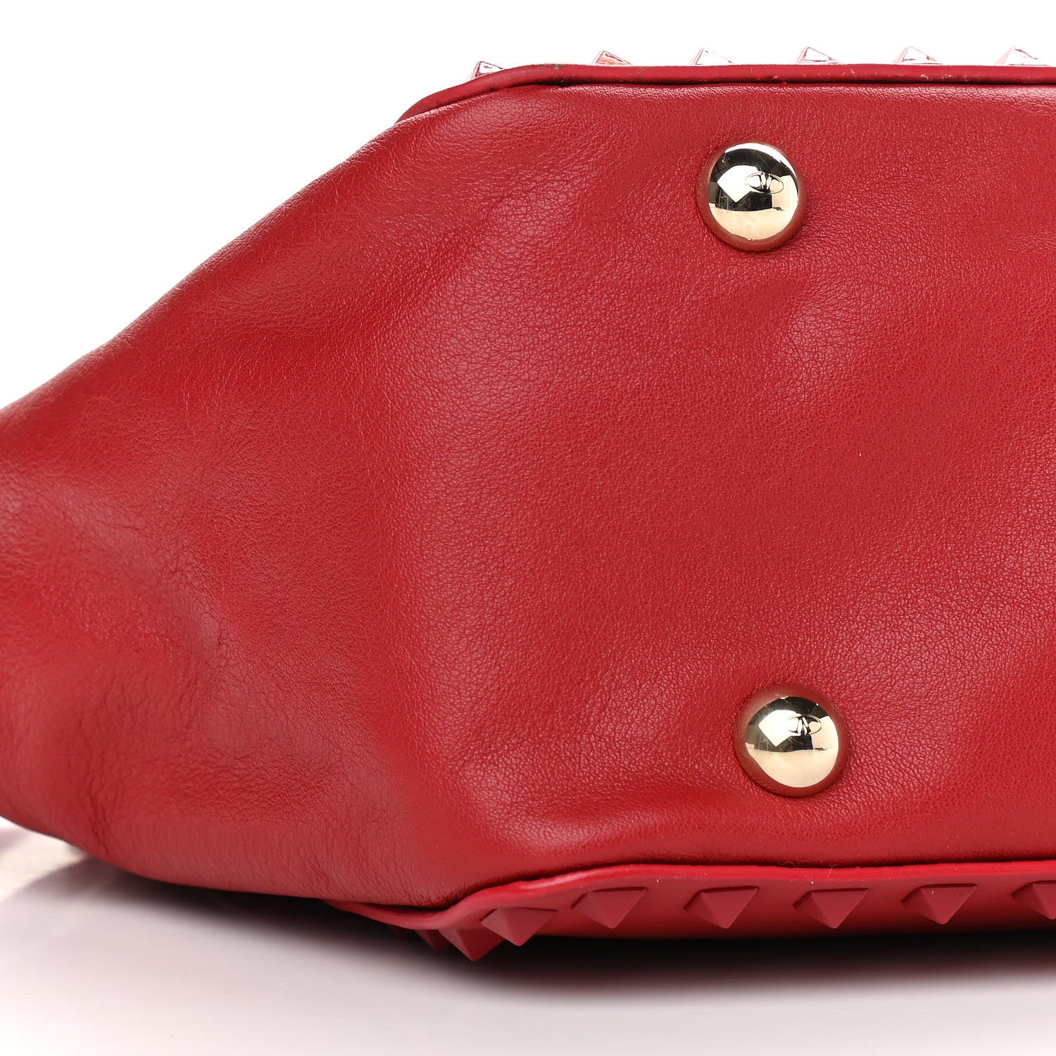 Valentino Garavani Vitello Monochrome Small Rockstud All Over Tote Rosso Valentino 5 of 10