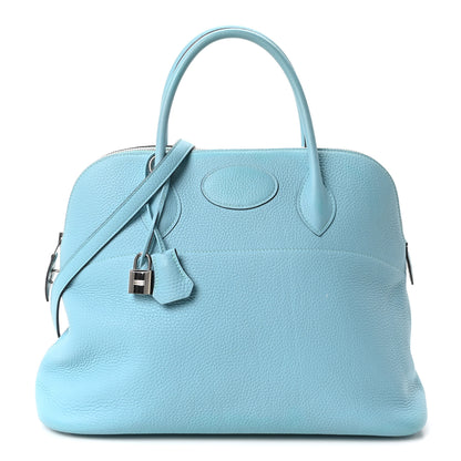 Hermes Taurillon Clemence Bolide 35  Bleu Atoll 1 of 10