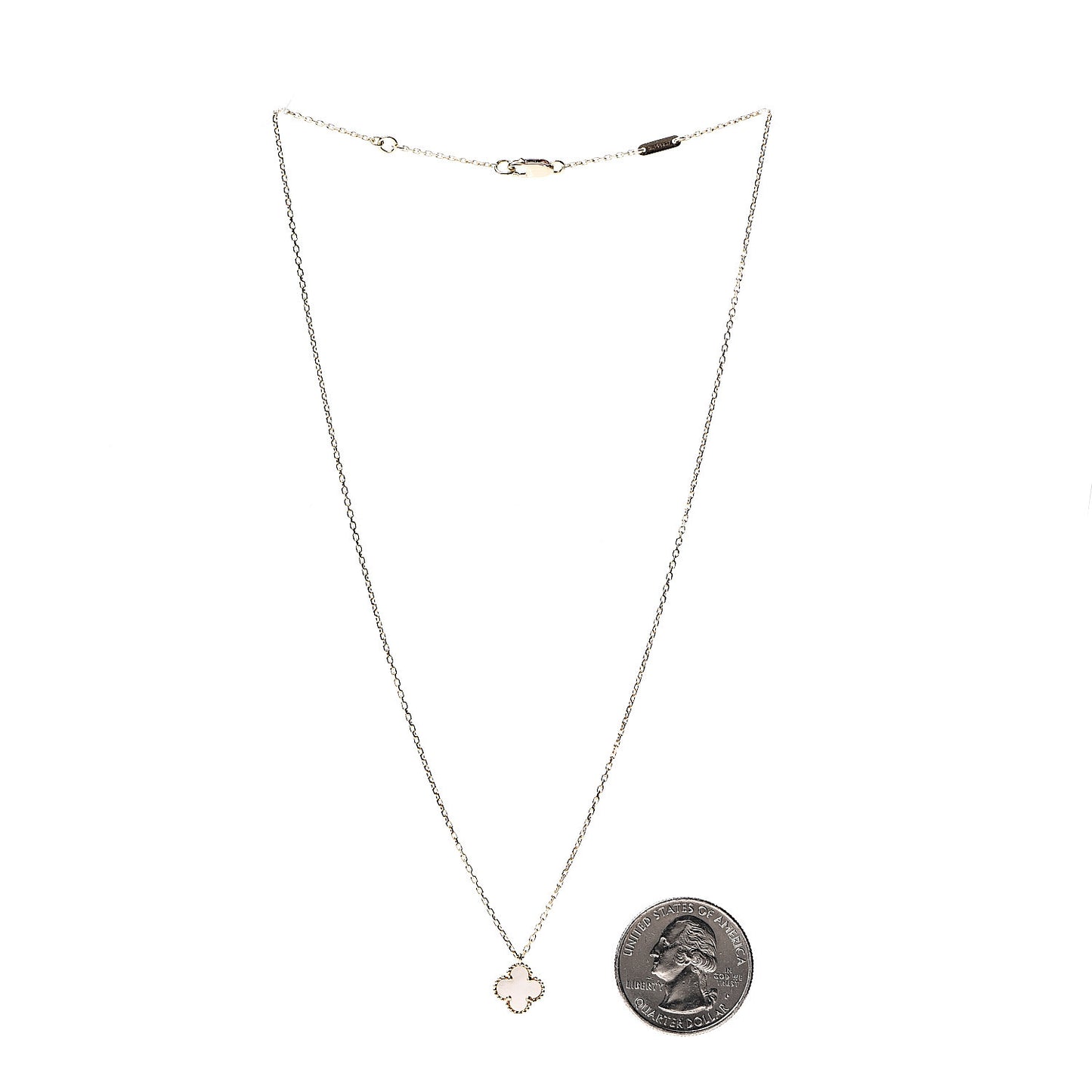 18K Yellow Gold Mother of Pearl Sweet Alhambra Pendant Necklace