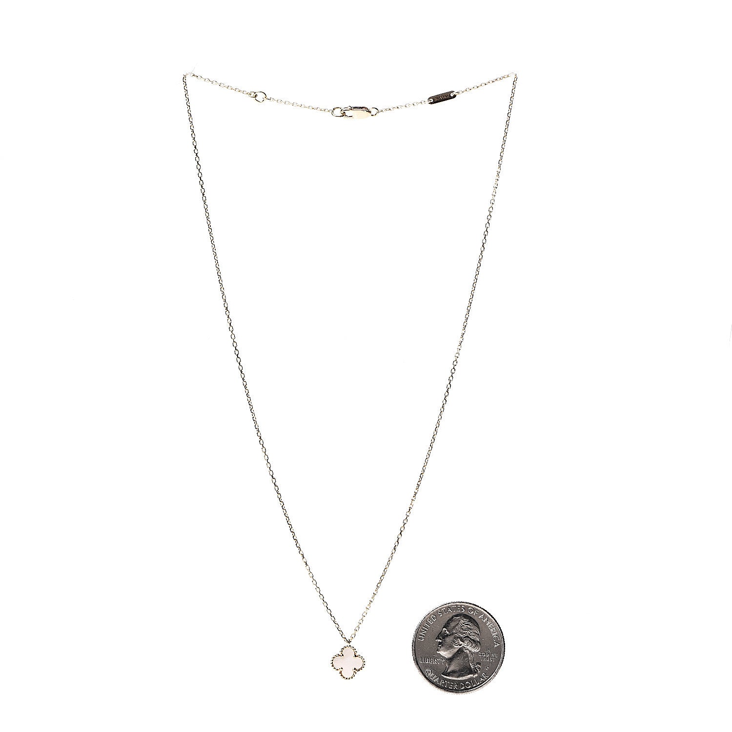 Van Cleef & Arpels 18K Yellow Gold Mother of Pearl Sweet Alhambra Pendant Necklace 2 of 6