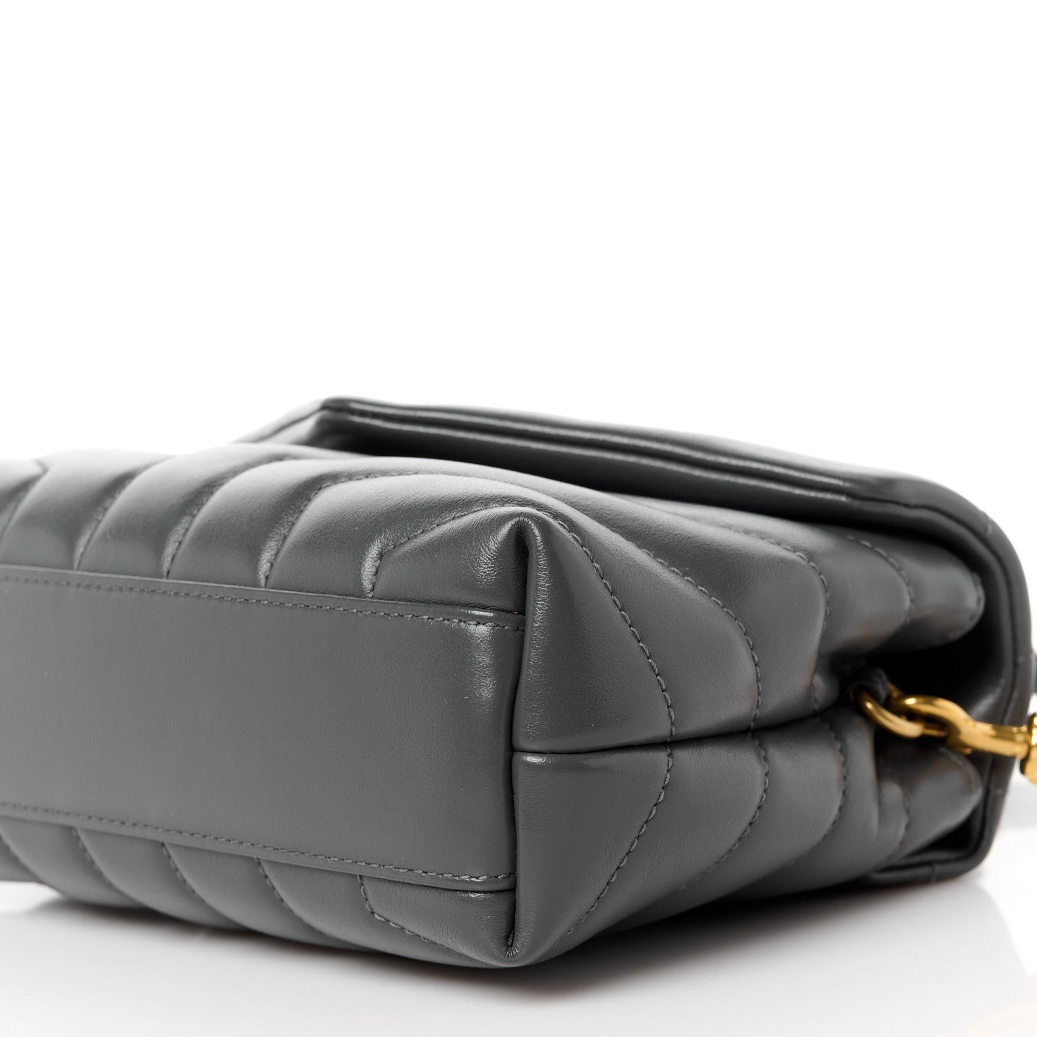 Saint Laurent Calfskin Y Quilted Monogram Toy Loulou Crossbody Bag Storm 11 of 11
