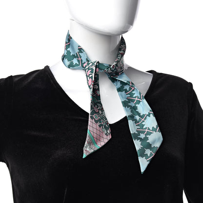 Hermes Silk Tapis Persans Twilly Lagon Vert Rose 2 of 4