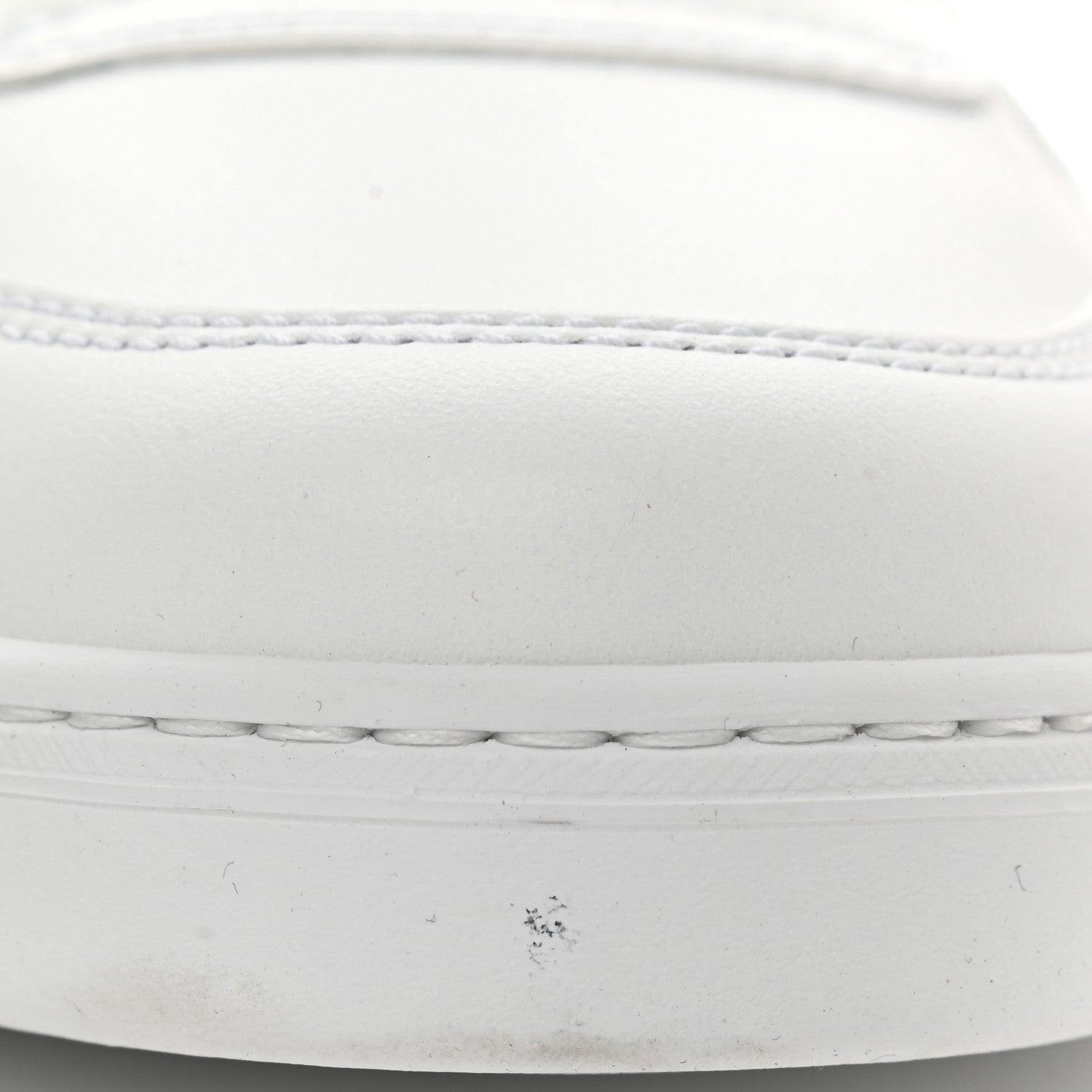 Prada Vitello Soft Triangle Logo Mens High Top Sneakers 7.5 White 3 of 7