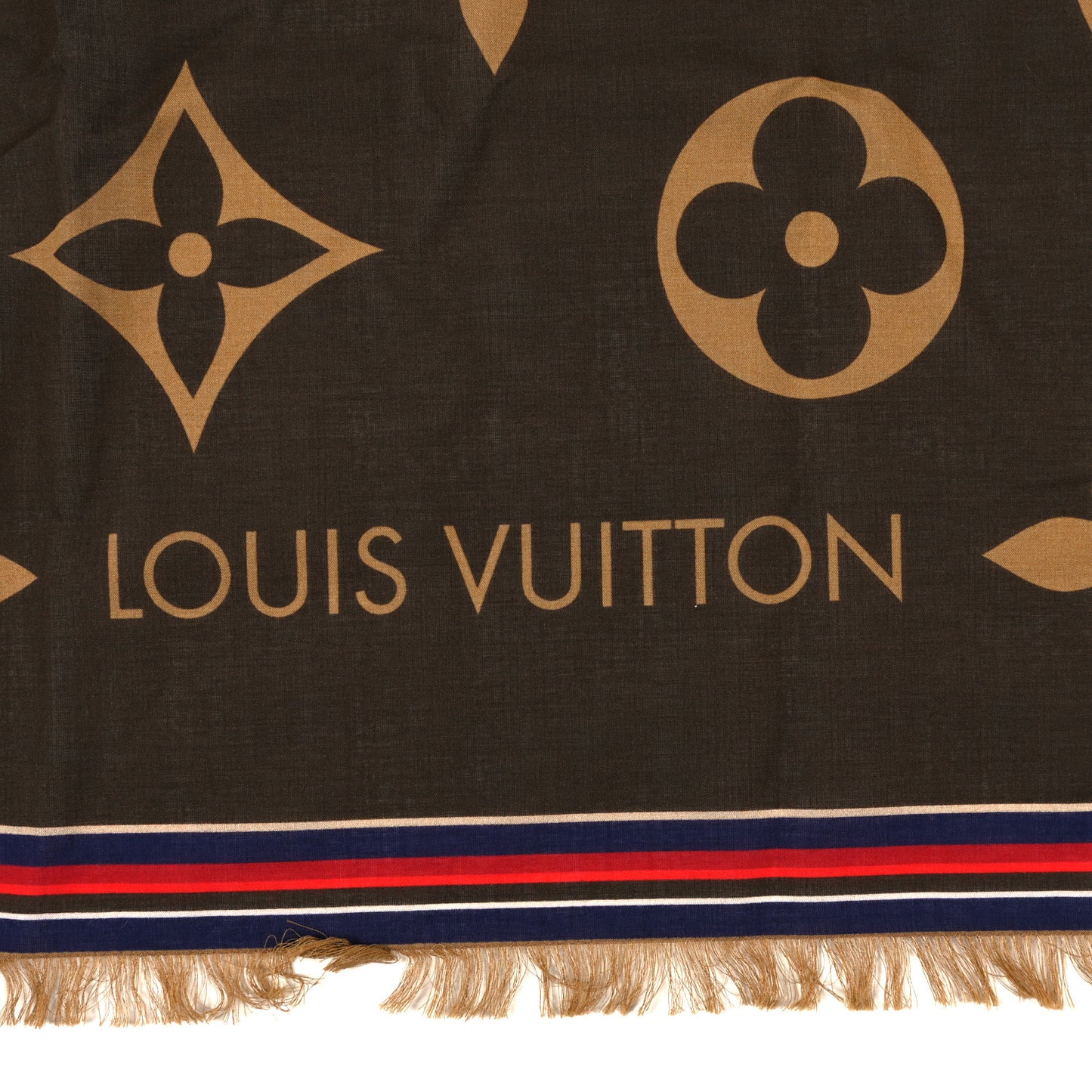 Cotton Monogram Bliss Stole Brown