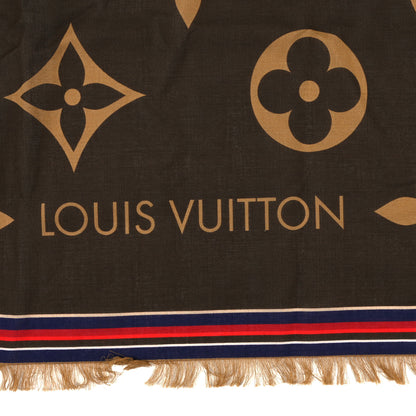 Louis Vuitton Cotton Monogram Bliss Stole Brown 4 of 5