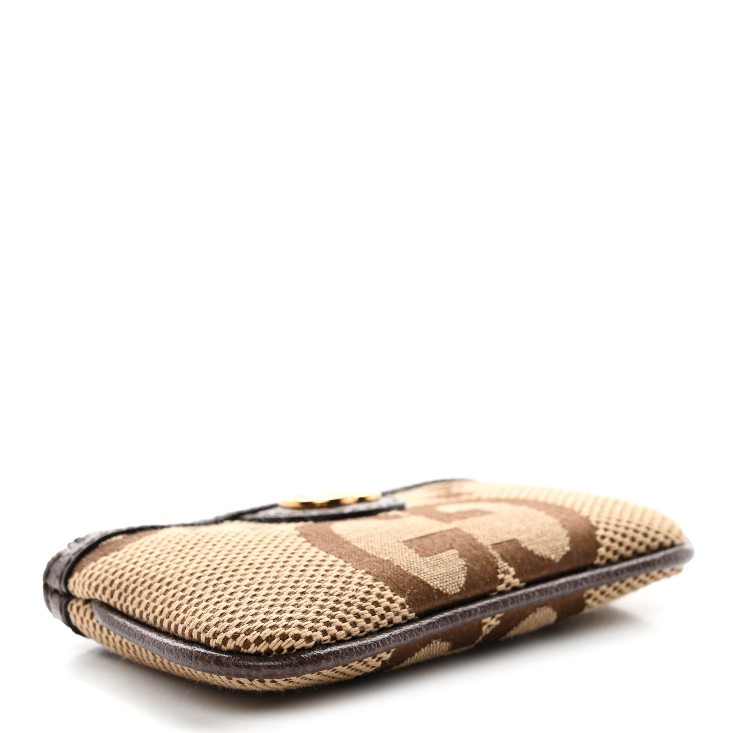 Gucci Monogram Jumbo GG Textured Dollar Calfskin Ophidia Key Case Camel Ebony New Acero 4 of 8