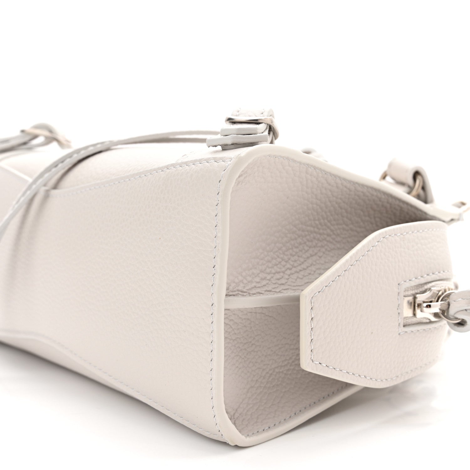 Balenciaga Grained Calfskin Neo Classic Silver Hardware Mini City Chalky White 10 of 10