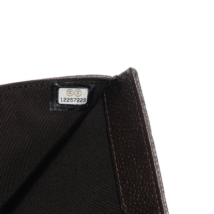 Chanel Caviar Quilted Long Flap Wallet Dark Brown 8 of 9