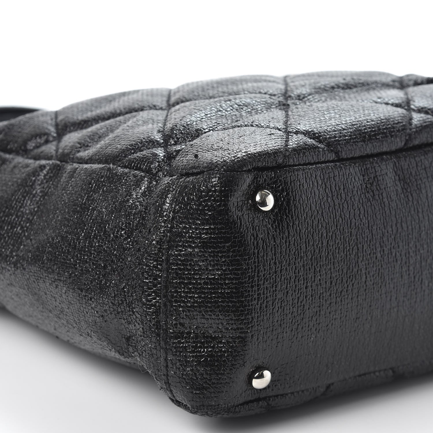 Chanel Coated Canvas Quilted Small Paris Biarritz Tote Black 5 of 10