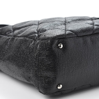 Chanel Coated Canvas Quilted Small Paris Biarritz Tote Black 5 of 10