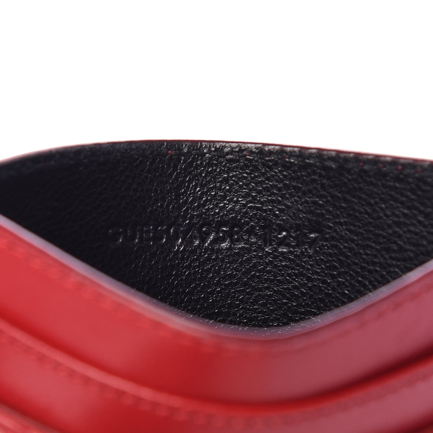 Saint Laurent Calfskin Y Quilted Monogram LouLou Credit Card Case Red 7 of 10
