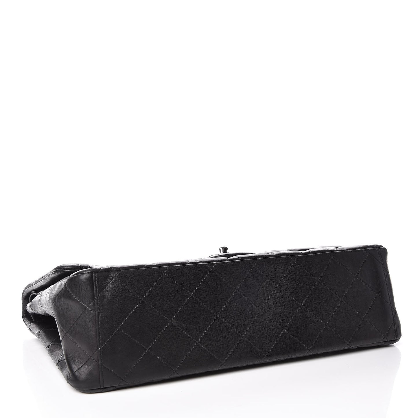 Lambskin Quilted Maxi Double Flap Black