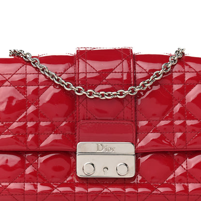 Christian Dior Patent Cannage New Lock Pouch Red 8 of 11