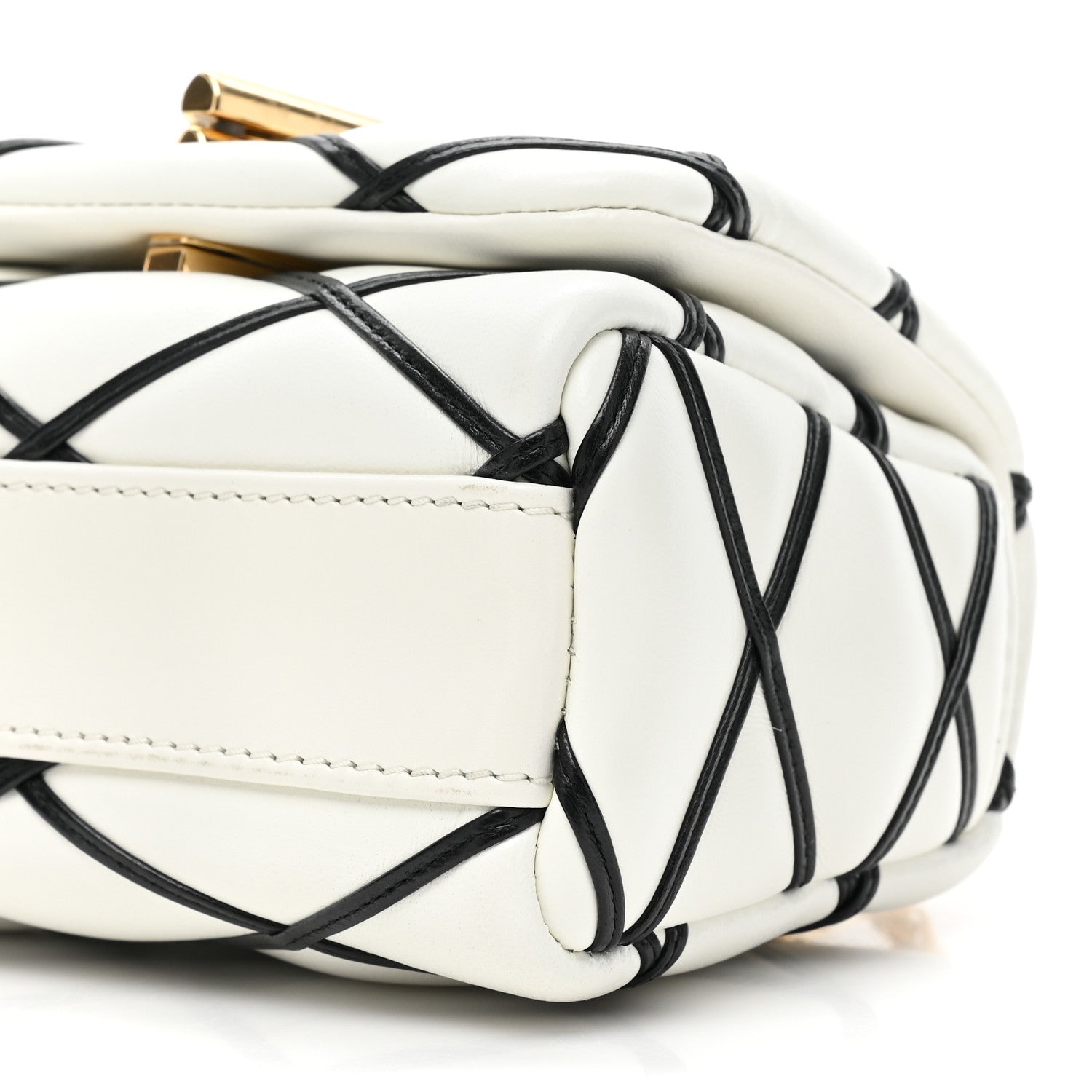 Louis Vuitton Lambskin Malletage Pico GO-14 White Black 7 of 8