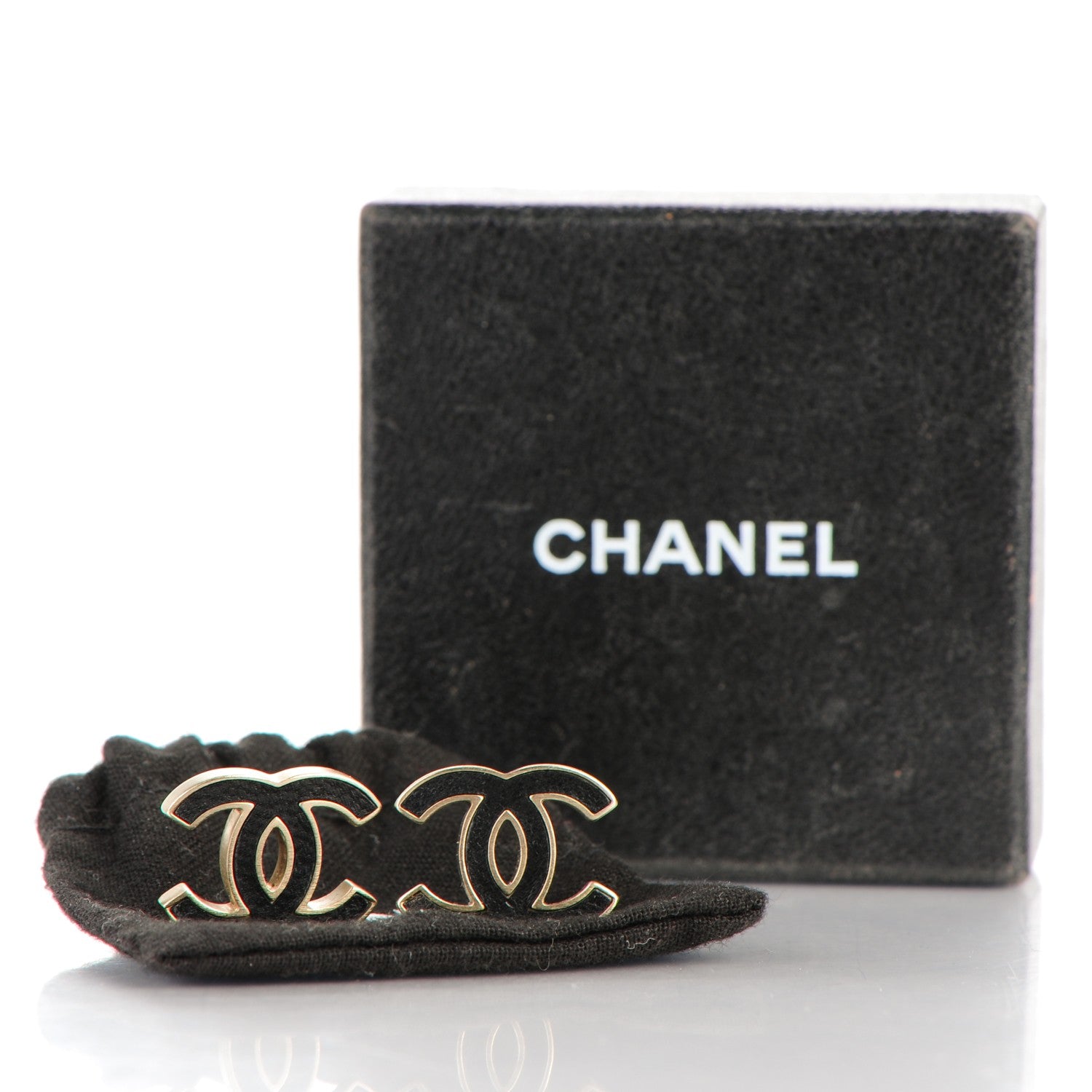 Chanel Lambskin CC Earrings Black 5 of 5